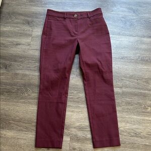 LOFT Maroon Sutton Skinny Pants